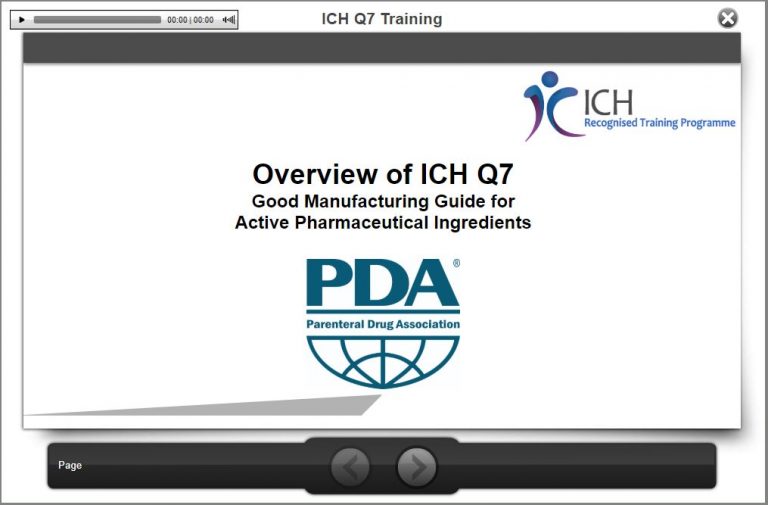 Parenteral Drug Association’s “ICH Q7 GMP For APIs” Online Training ...